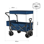 NILS Camp Opvouwbare Bolderkar - Blauw - 120L - Detail