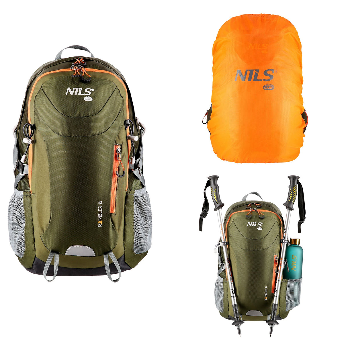 NILS Camp Rugzak Rambler - Groen - 40L - Detail