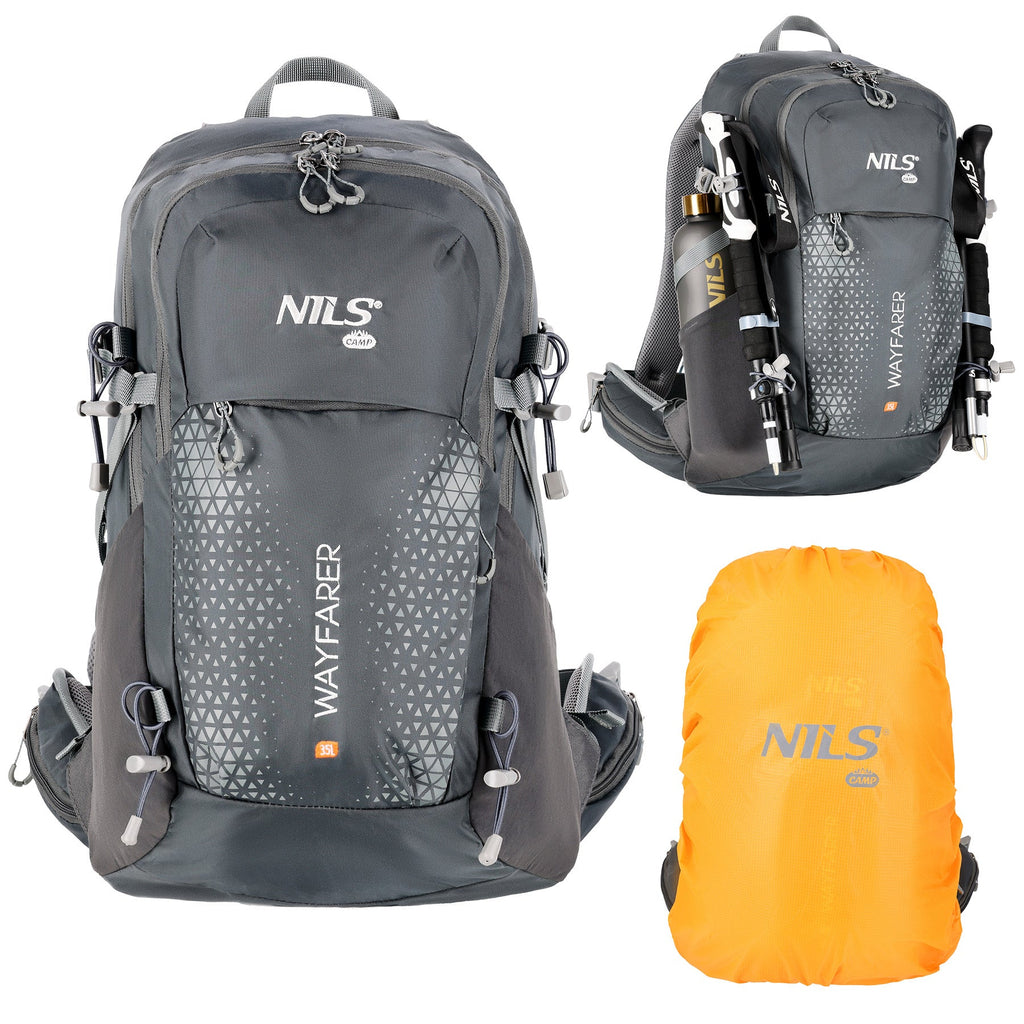 NILS Camp Rugzak Wayfarer - Grijs - 35L - Detail