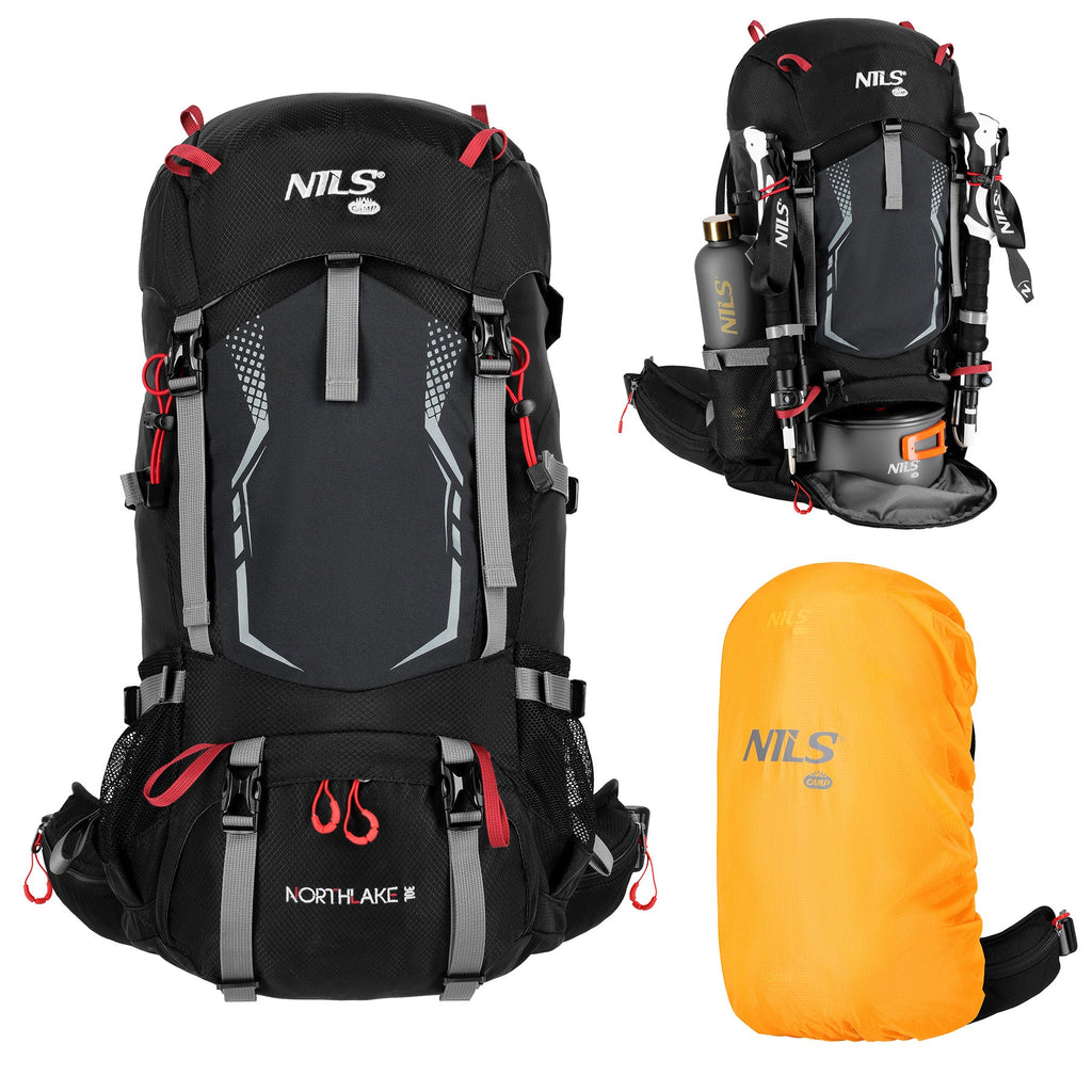 NILS Camp Rugzak Northlake - Zwart - 30L + 10L - Detail