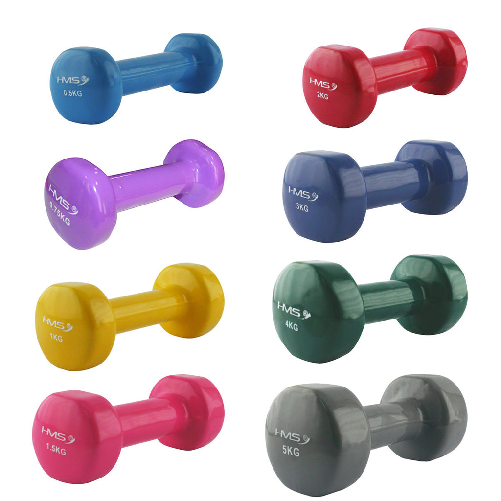 HMS Gietijzeren Dumbbell met Vinyl Coating - 0,5 kg - Detail