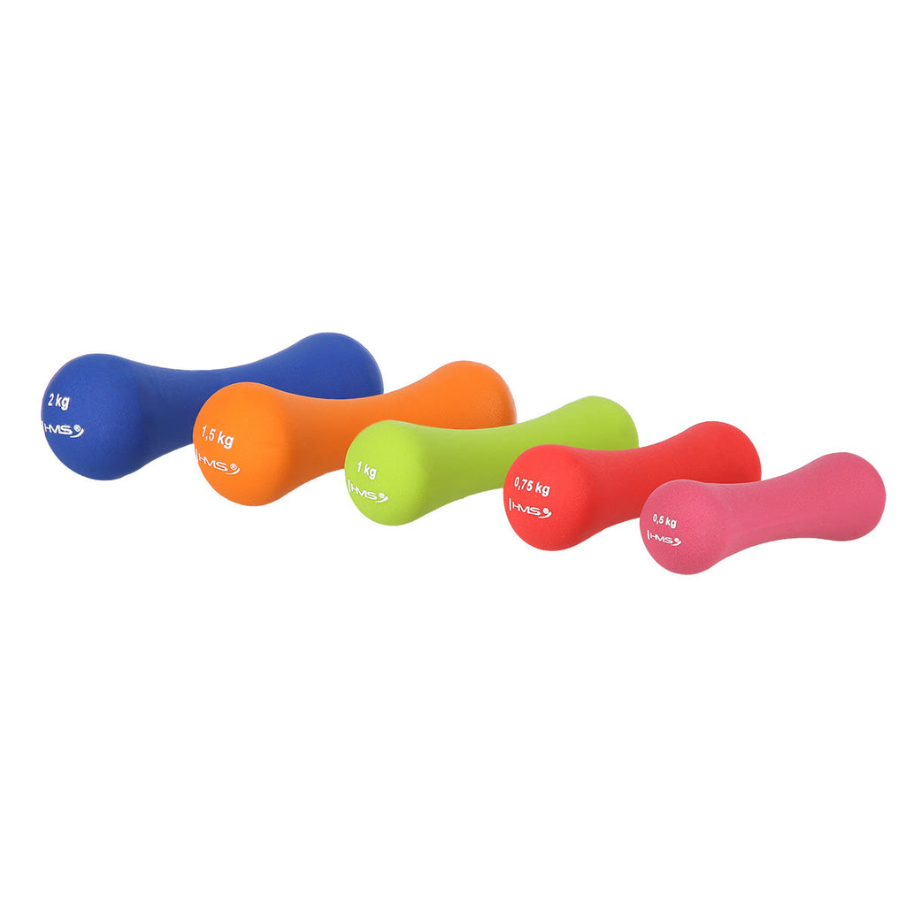 HMS Gietijzeren Dumbbell met Neopreen Coating - 0,75 kg - Detail