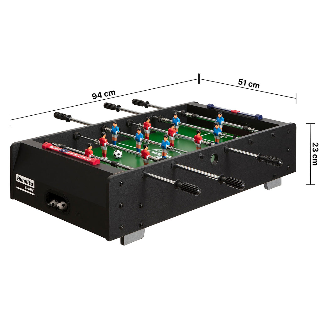 Bandito Mini Tafelvoetbal met Telescopische Stangen - Zwart - Detail