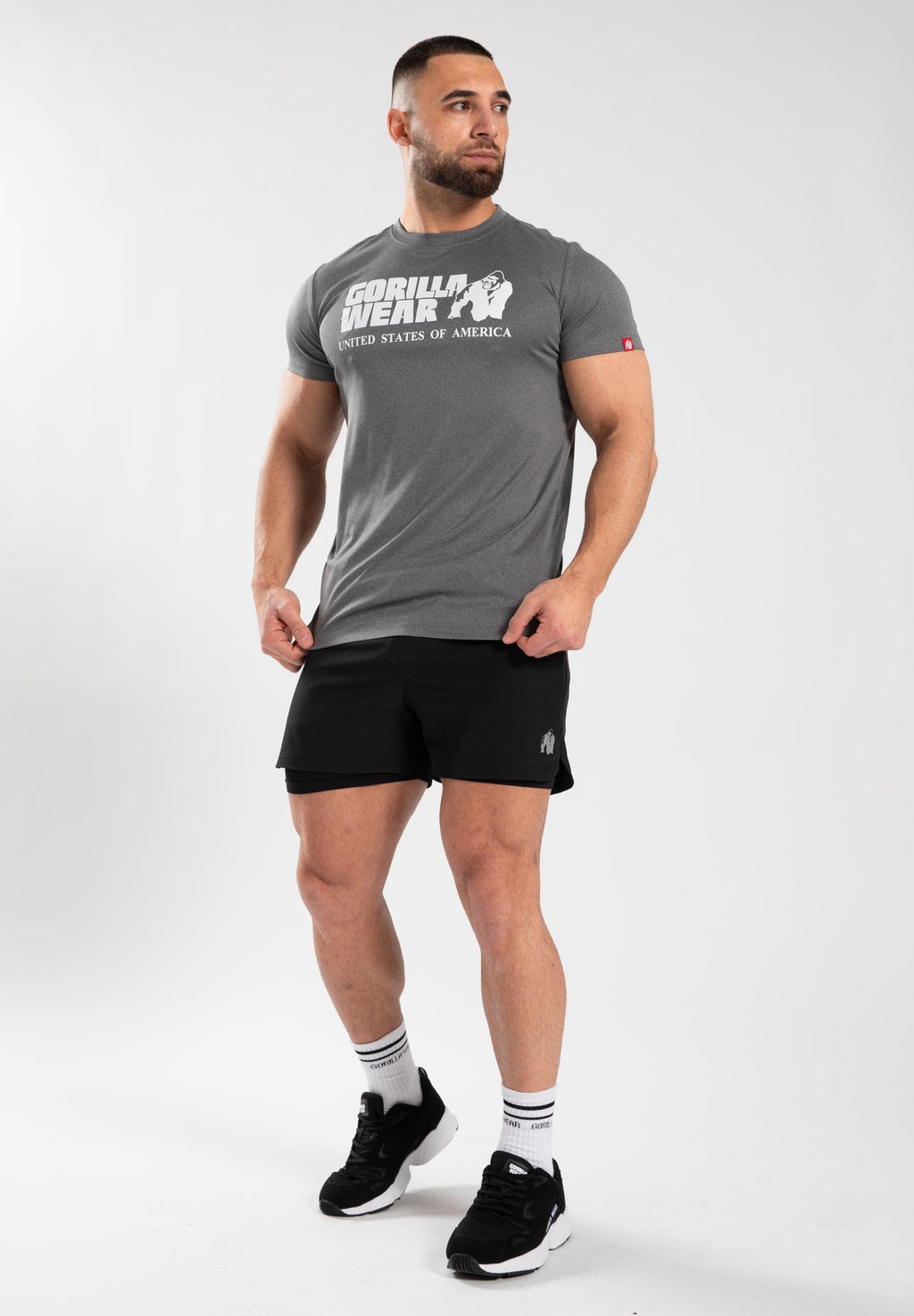 Gorilla Wear Classic Training T-shirt - Grijs Gemêleerd - Detail
