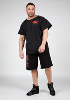 Gorilla Wear Augustine Old School Shorts - Zwart/Rood - Detail