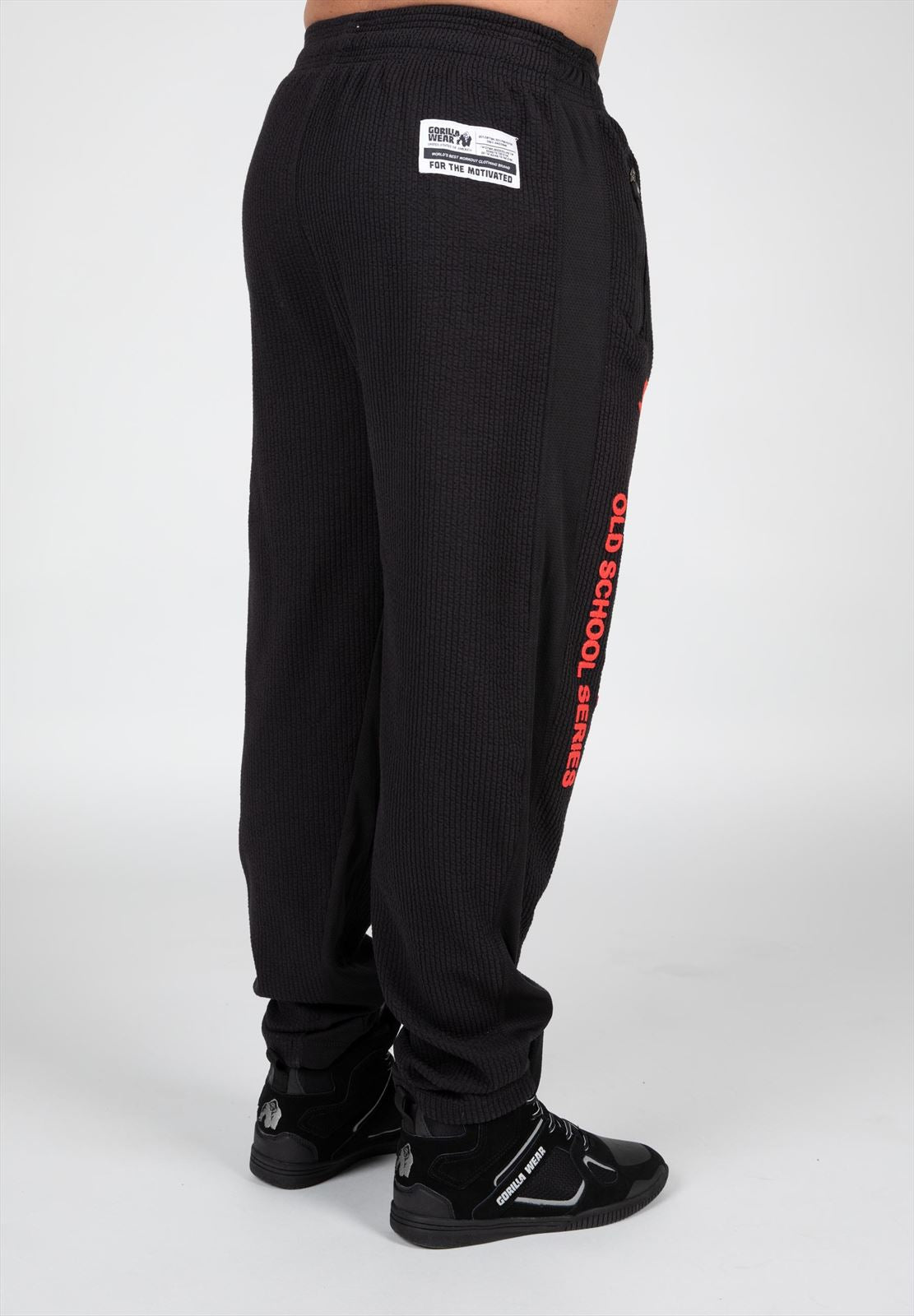 Gorilla Wear Augustine Old School Trainingsbroek - Zwart/Rood - Detail