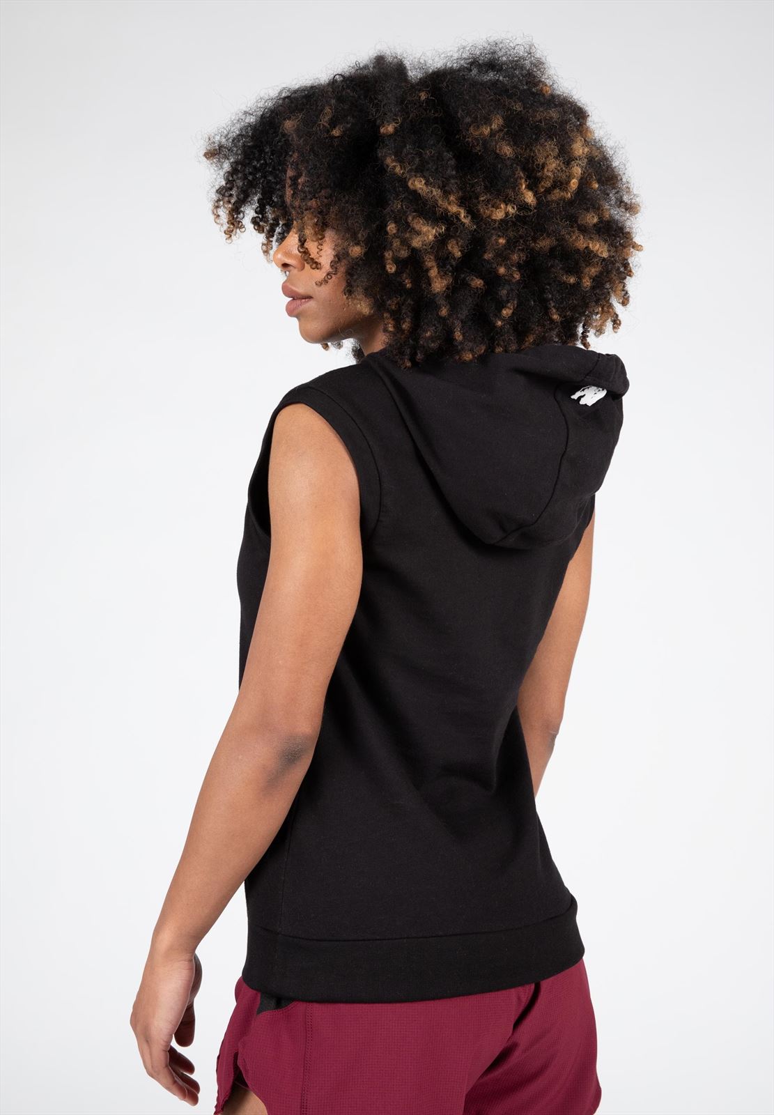 Gorilla Wear Virginia Mouwloze Hoodie - Zwart - Detail