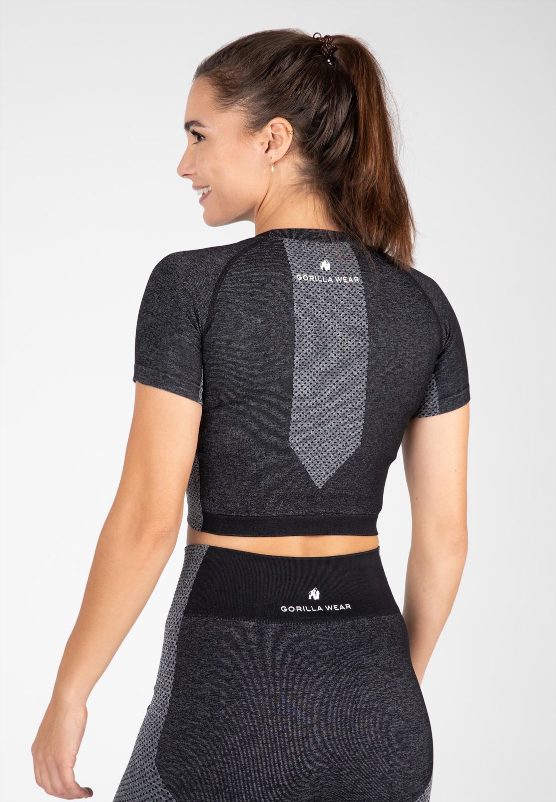 Gorilla Wear Selah Seamless Crop Top - Zwart - Detail