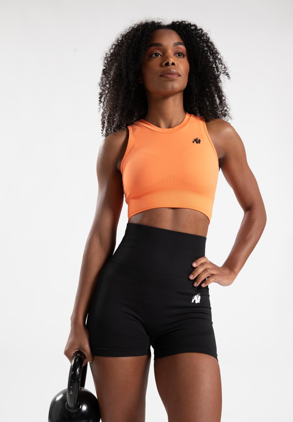 Gorilla Wear Olivia Seamless Crop Top - Perzik - Detail
