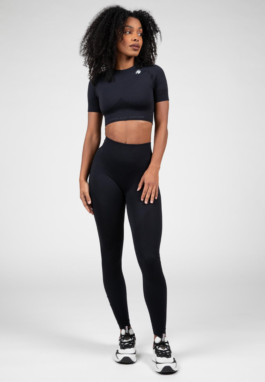 Gorilla Wear Whitney Seamless Crop Top - Zwart - Detail