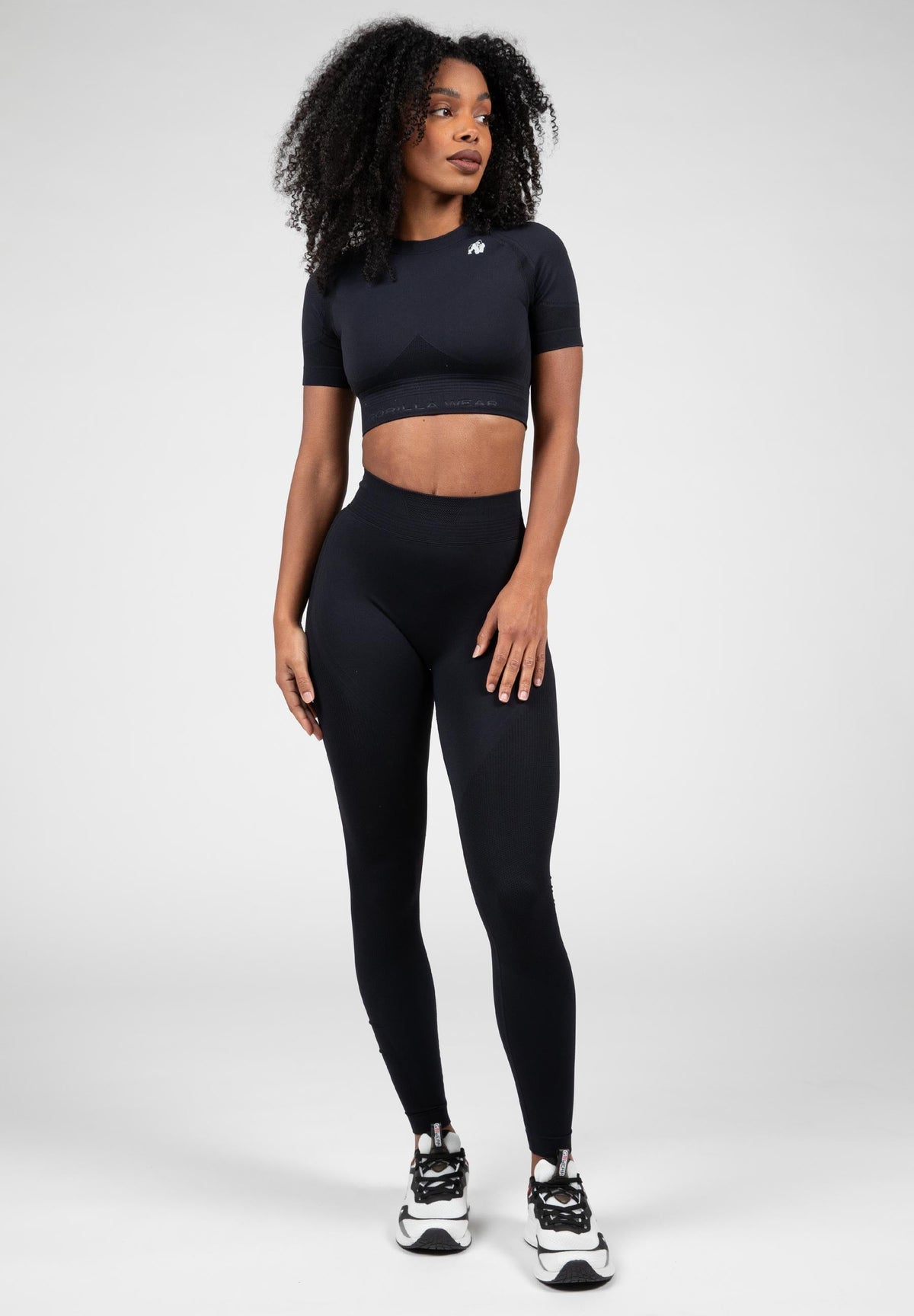 Gorilla Wear Whitney Seamless Crop Top - Zwart - Detail