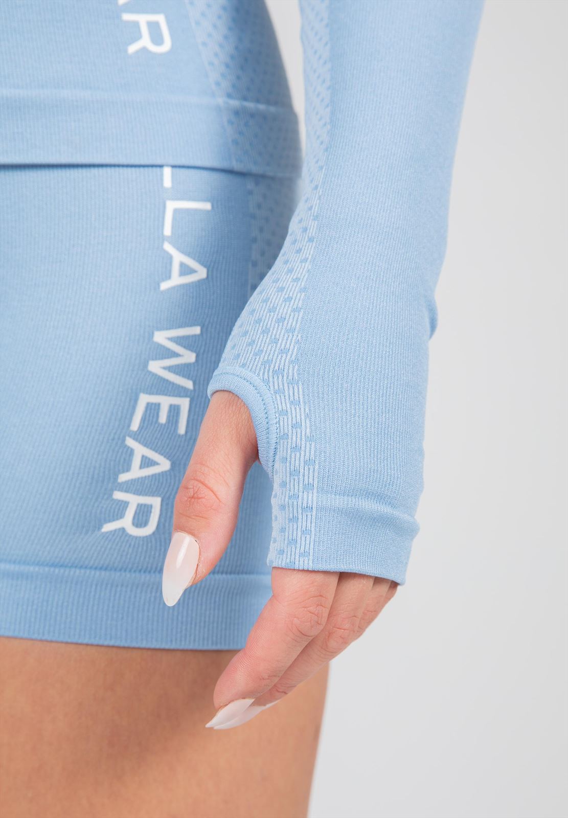 Gorilla Wear Selah Seamless Longsleeve - Lichtblauw - Detail