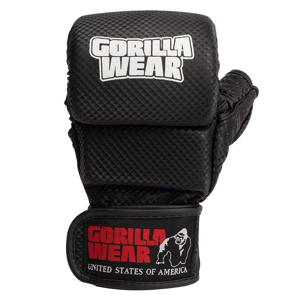 Gorilla Wear Ely MMA Bokshandschoenen - Zwart/Wit - Detail