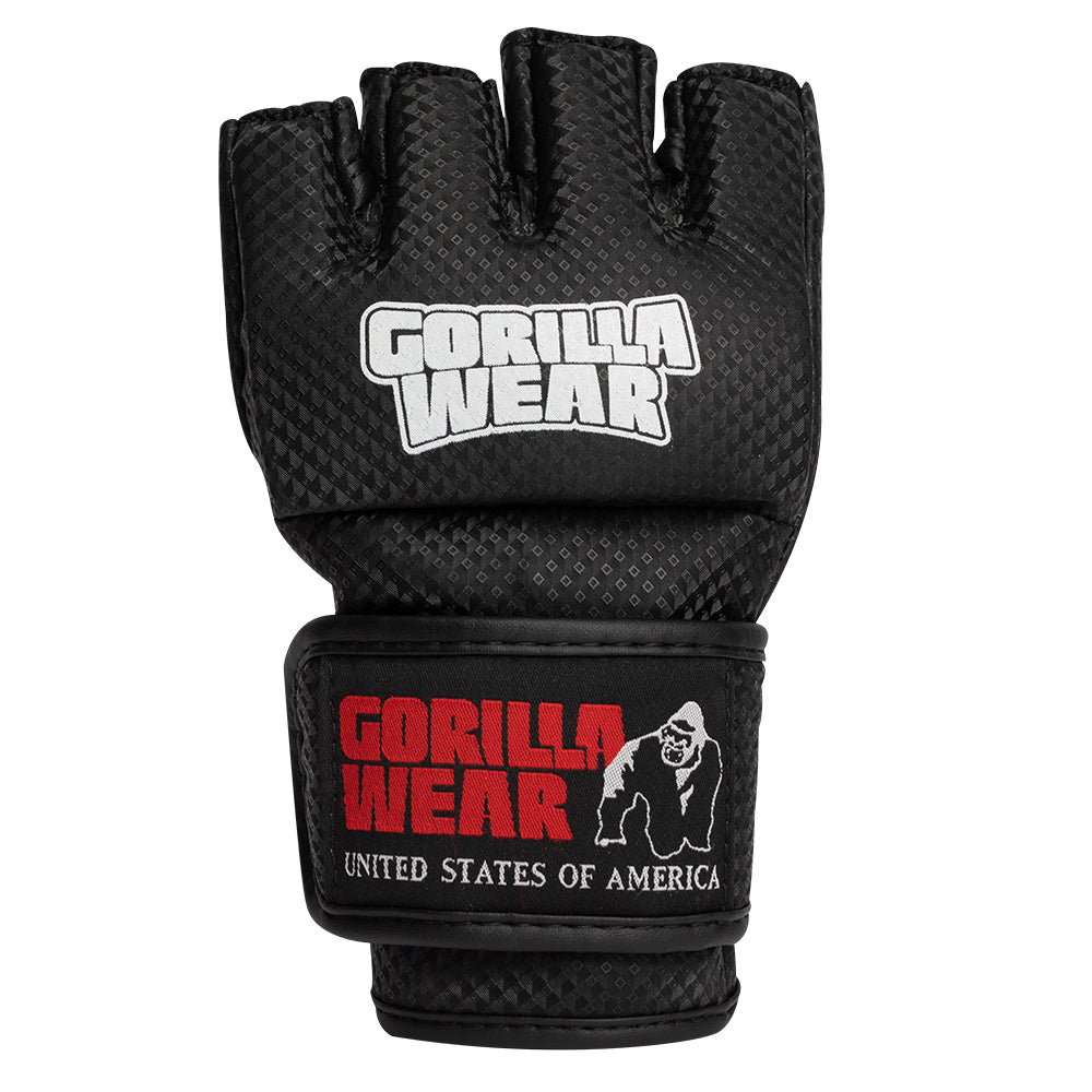 Gorilla Wear Berea MMA Handschoenen (Zonder Duim) - Zwart/Wit - Detail