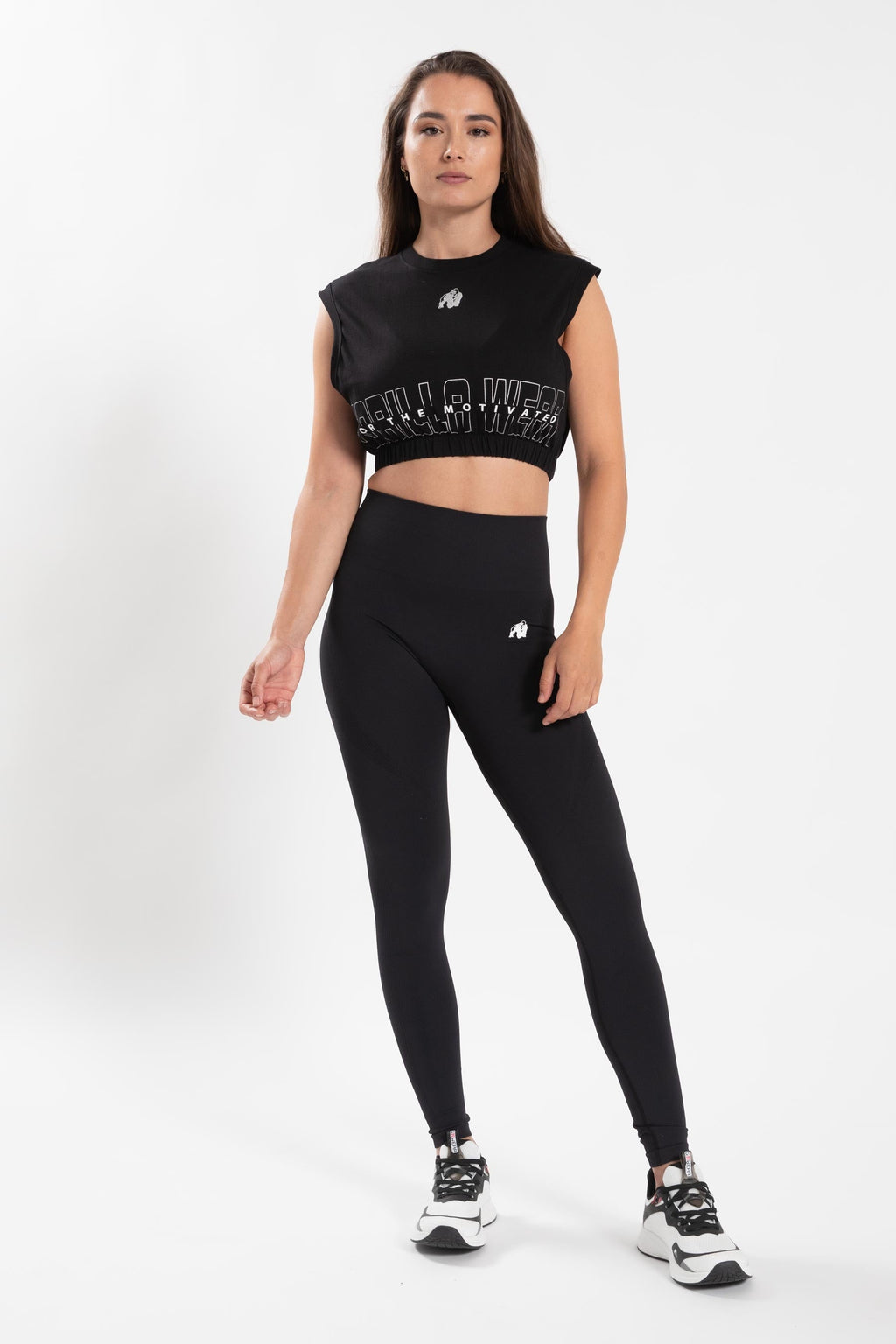 Gorilla Wear Albion Oversized Crop Top - Zwart - Detail