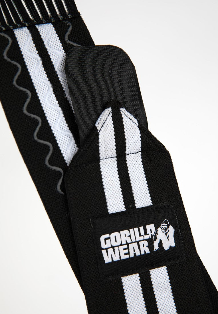 Gorilla Wear Ankle Wraps - Zwart/Wit - Detail