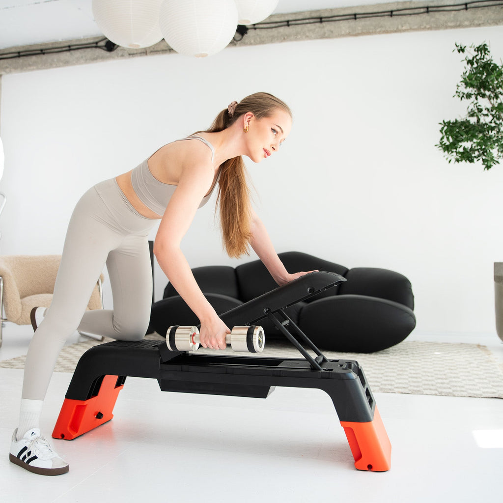 HMS Fitness Verstelbare Fitness Step Pro - Aerobic Stepper - Zwart/Oranje - Detail