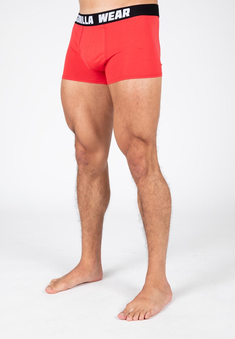 Gorilla Wear Boxershorts 3-Pack - Grijs/Blauw/Rood - Detail
