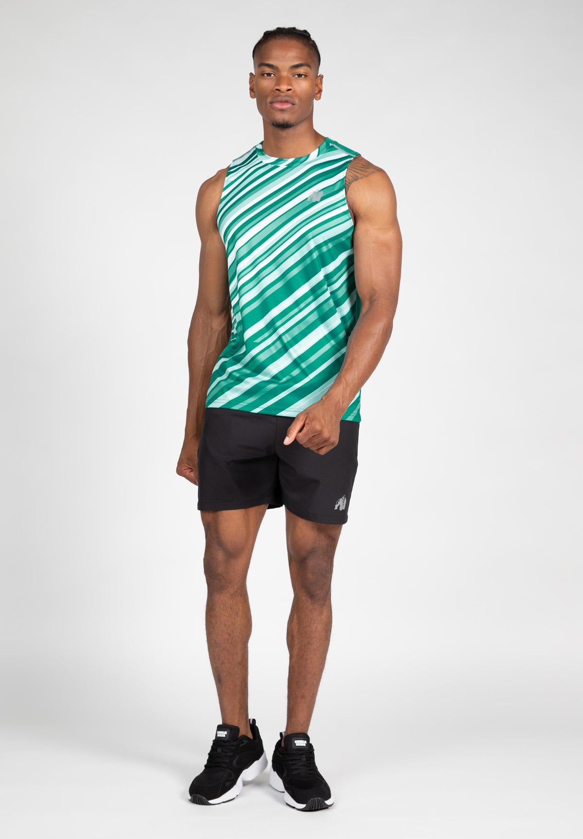 Gorilla Wear Easton Tank Top - Groen/Wit - Detail