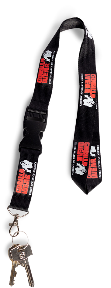 Gorilla Wear Eloy Lanyard Keycord - Zwart/Rood - Detail