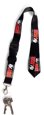 Gorilla Wear Eloy Lanyard Keycord - Zwart/Rood - Detail