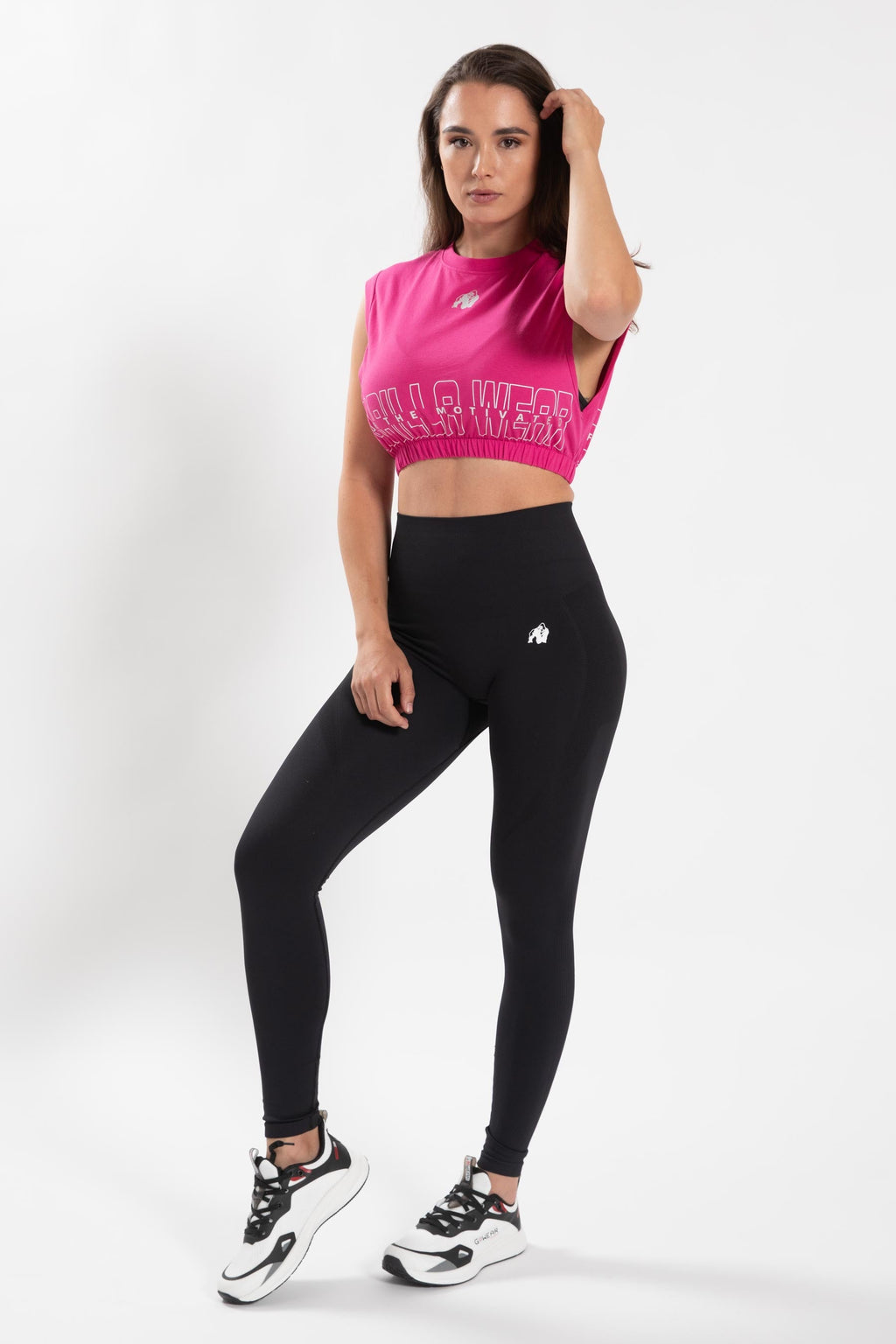 Gorilla Wear Albion Oversized Crop Top - Roze - Detail