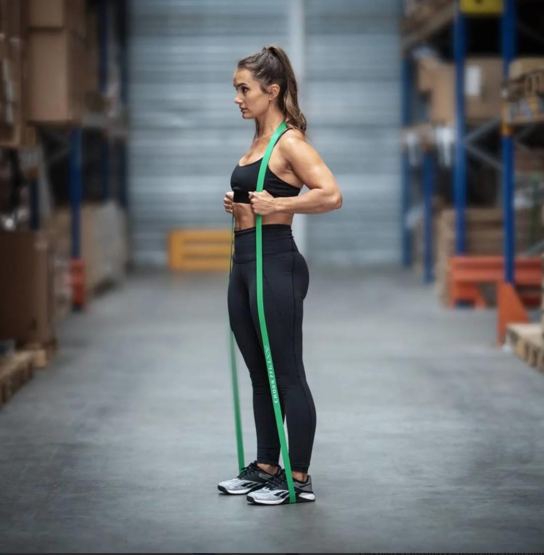 Lifemaxx Crossmaxx Resistance Band - Groen - Medium - Detail