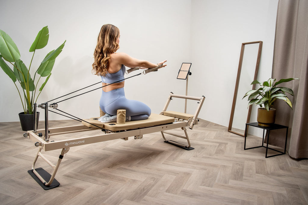 Mewave Pilates Reformer Pro Complete Set - Beige - Detail