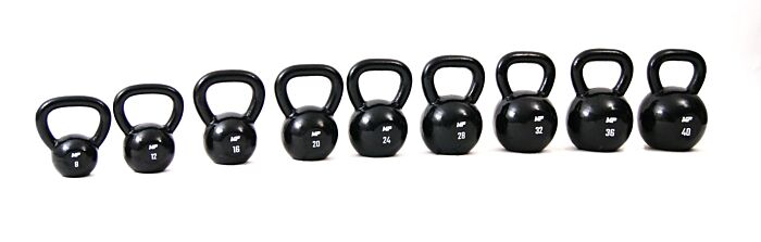 Muscle Power Gietijzeren Kettlebell - Zwart - 8 kg - Detail