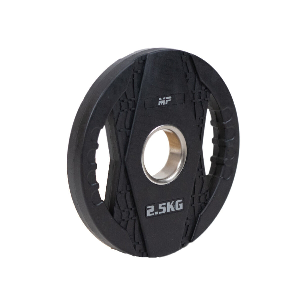 Muscle Power Olympische Halterschijf met Handgrepen - Rubber - 2,5 kg - Detail