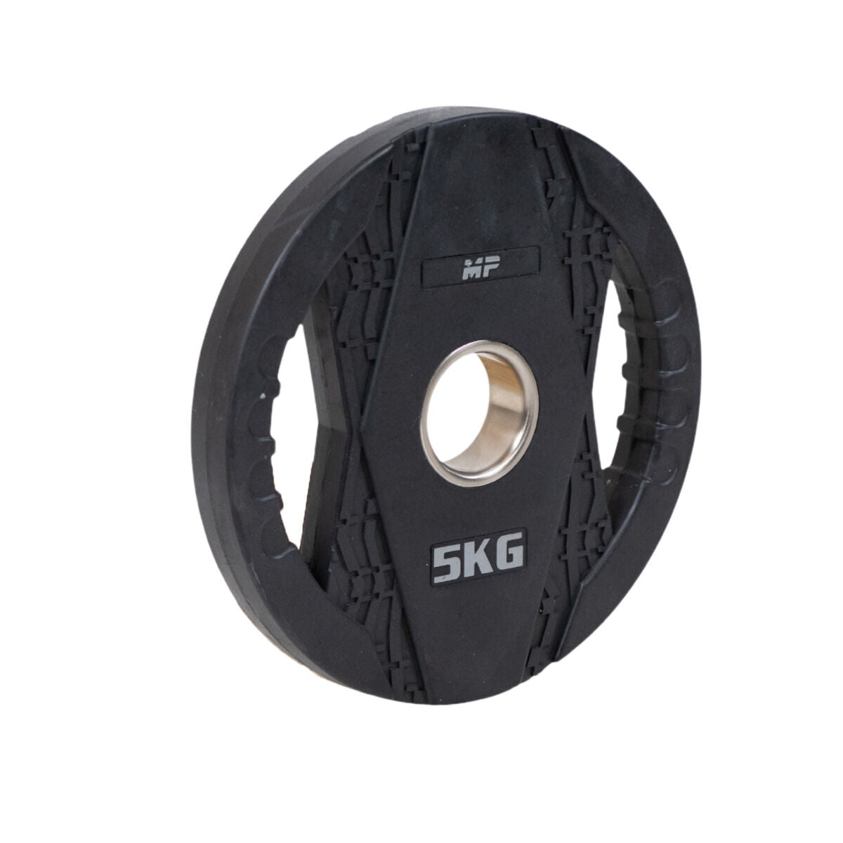 Muscle Power Olympische Halterschijf met Handgrepen - Rubber - 5 kg - Detail