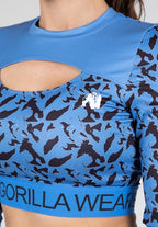 Gorilla Wear Osseo Cropped Longsleeve - Blauw - Detail