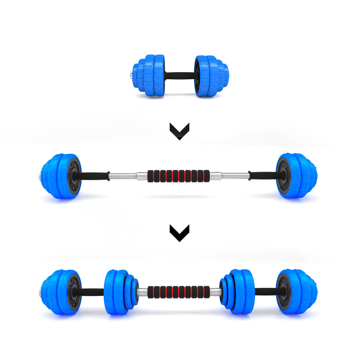 HMS Verstelbare Halter en Dumbbell Set - Blauw - 30 kg - Detail