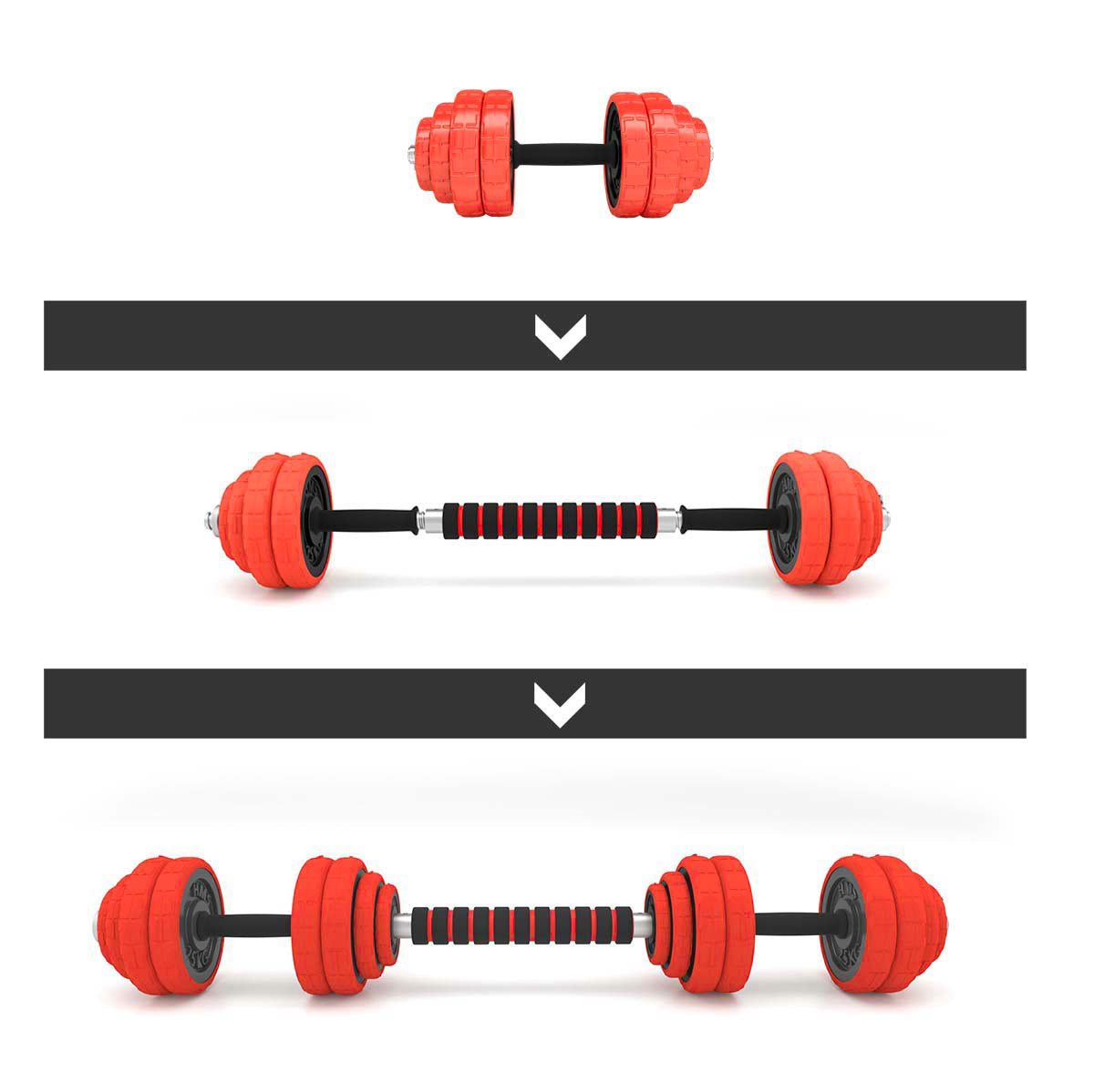 HMS Verstelbare Halter en Dumbbell Set - Rood - 30 kg - Detail