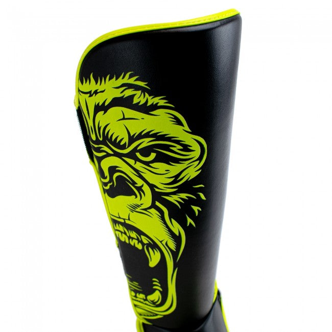 Super Pro Kids Scheenbeschermers Gorilla - Zwart/Geel - Detail