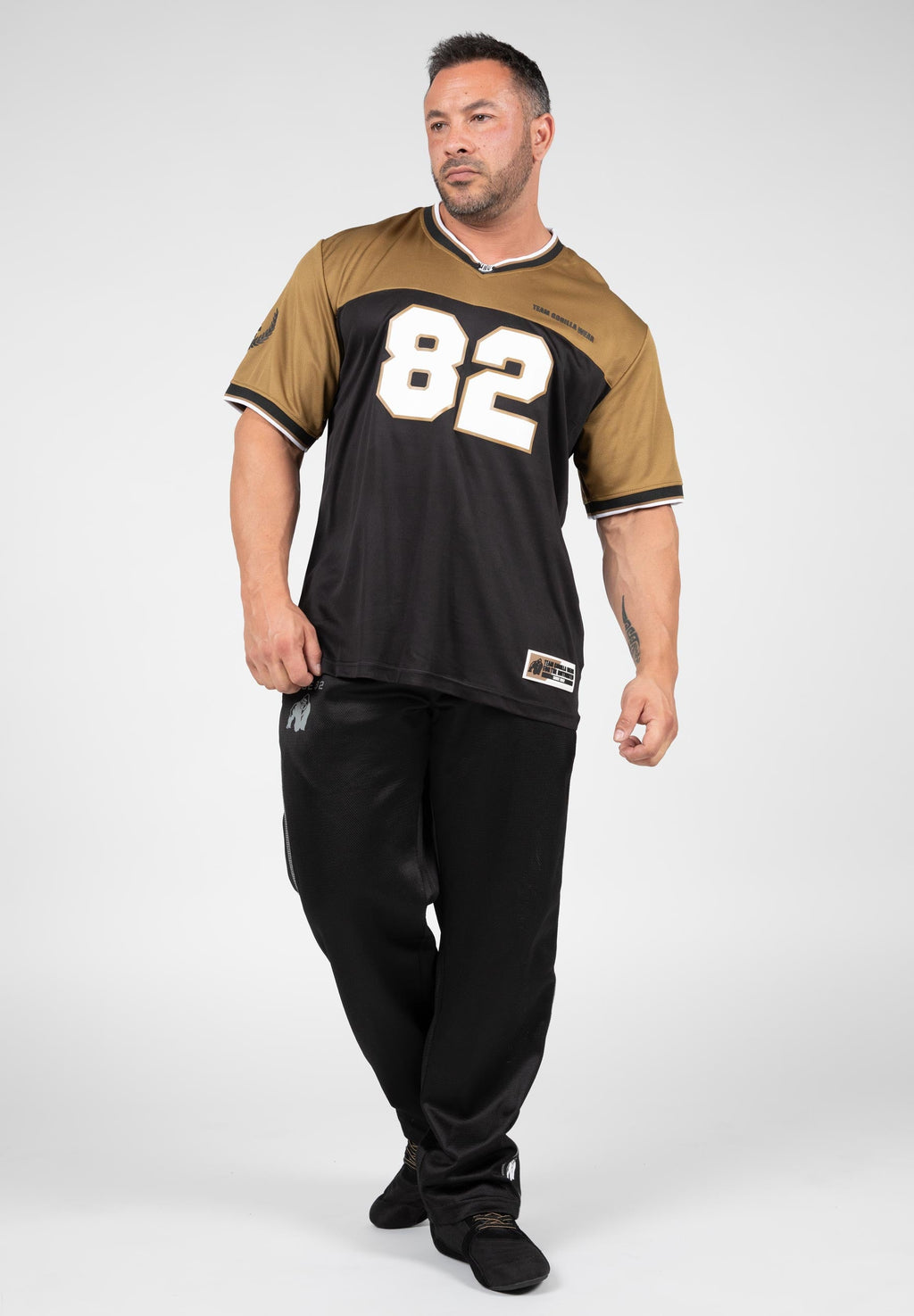 Gorilla Wear Trenton Football Jersey - Zwart/Goud - Detail