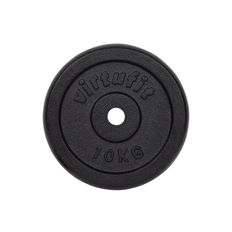 VirtuFit Gietijzeren Halterschijf - Halter gewicht - 30 mm - 15 kg - Zwart - Detail