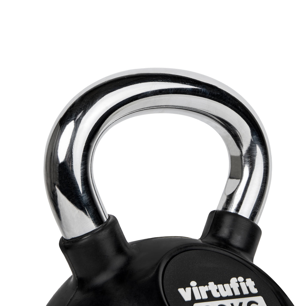 VirtuFit Kettlebell - Rubber/Chroom - 10 kg - Detail
