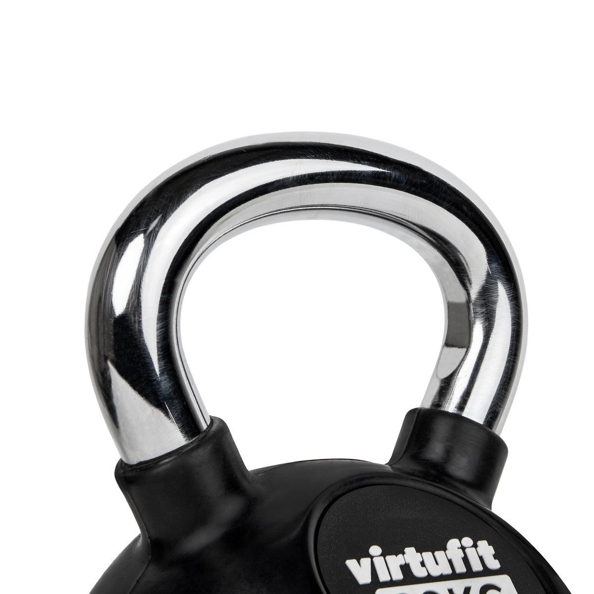 VirtuFit Kettlebell - Rubber/Chroom - 10 kg - Detail