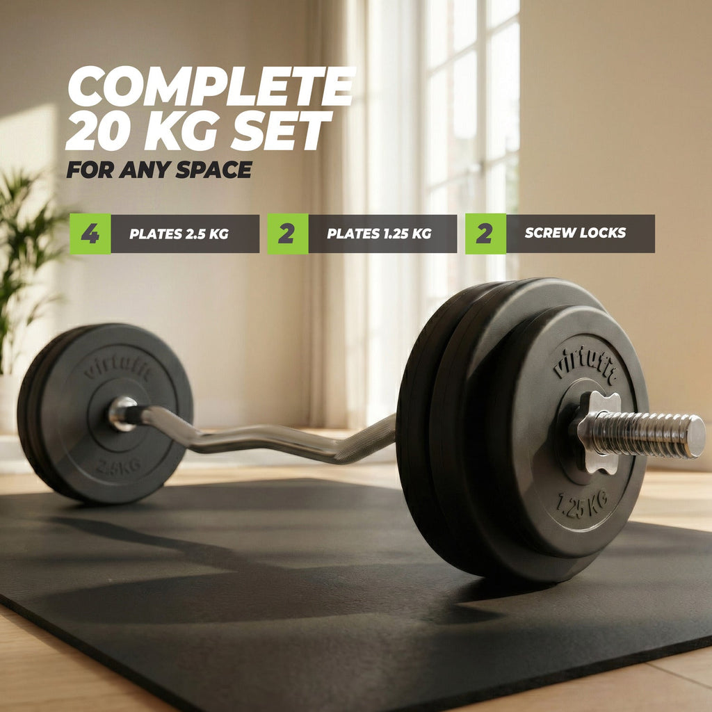 VirtuFit Vinyl EZ-Curl Set - Halterset - 20 kg - Detail