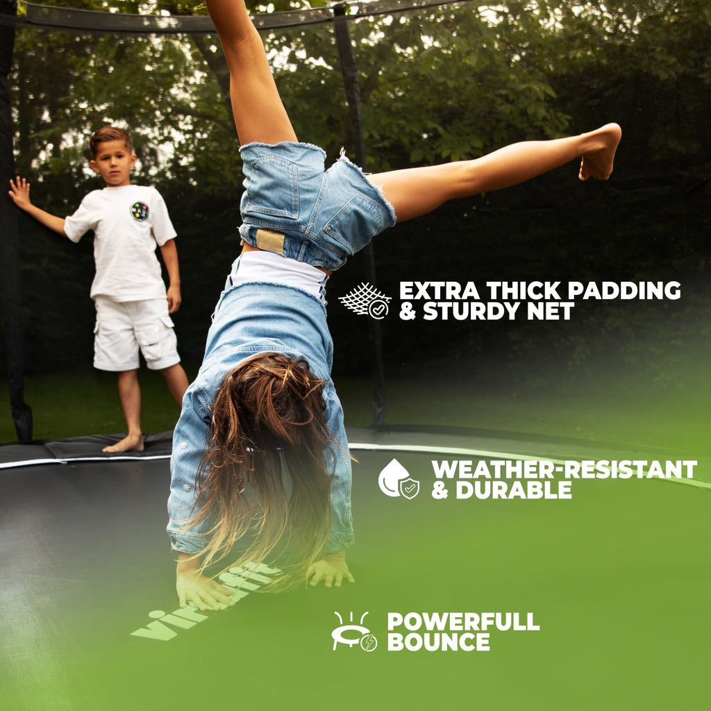 VirtuFit Premium Trampoline met Veiligheidsnet - Zwart - 305 cm - Detail