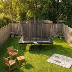 VirtuFit Premium Rechthoekige Trampoline met Veiligheidsnet - Zwart - 213 x 305 cm - Gratis trap - Detail