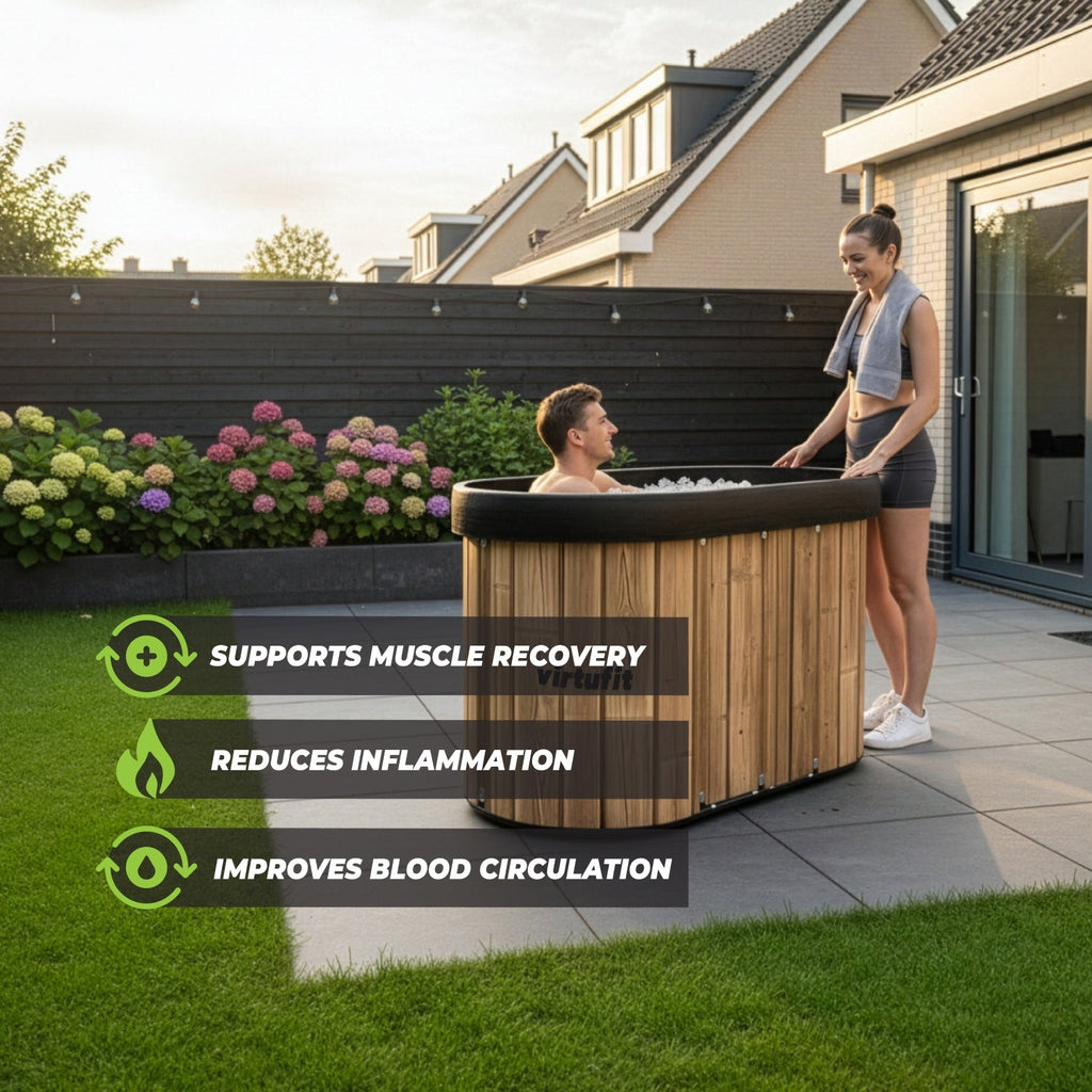 VirtuFit IJsbad Ovaal - Wood Look - 500 Liter - Inclusief accessoires - Detail