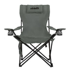 VirtuFit Opvouwbare Camping Stoel met Voetsteun - Strandstoel - Grijs - Tweedekans - Detail