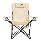 VirtuFit Campingstoel opvouwbaar met voetsteun - Strandstoel  - Beige - Detail