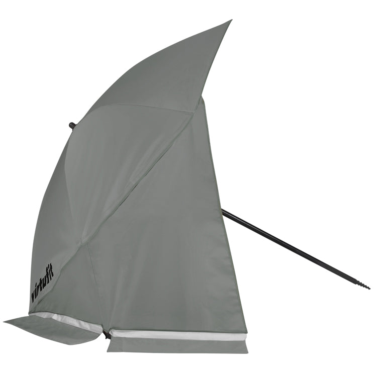 VirtuFit Strandsonnenschirm - Windschutz - Strandzelt - 160 cm - Grau - Zweite Chance