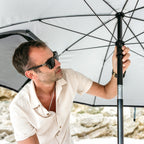 VirtuFit Strandparasol Premium - Windscherm - Strandtent - 200 cm - Zwart - Detail