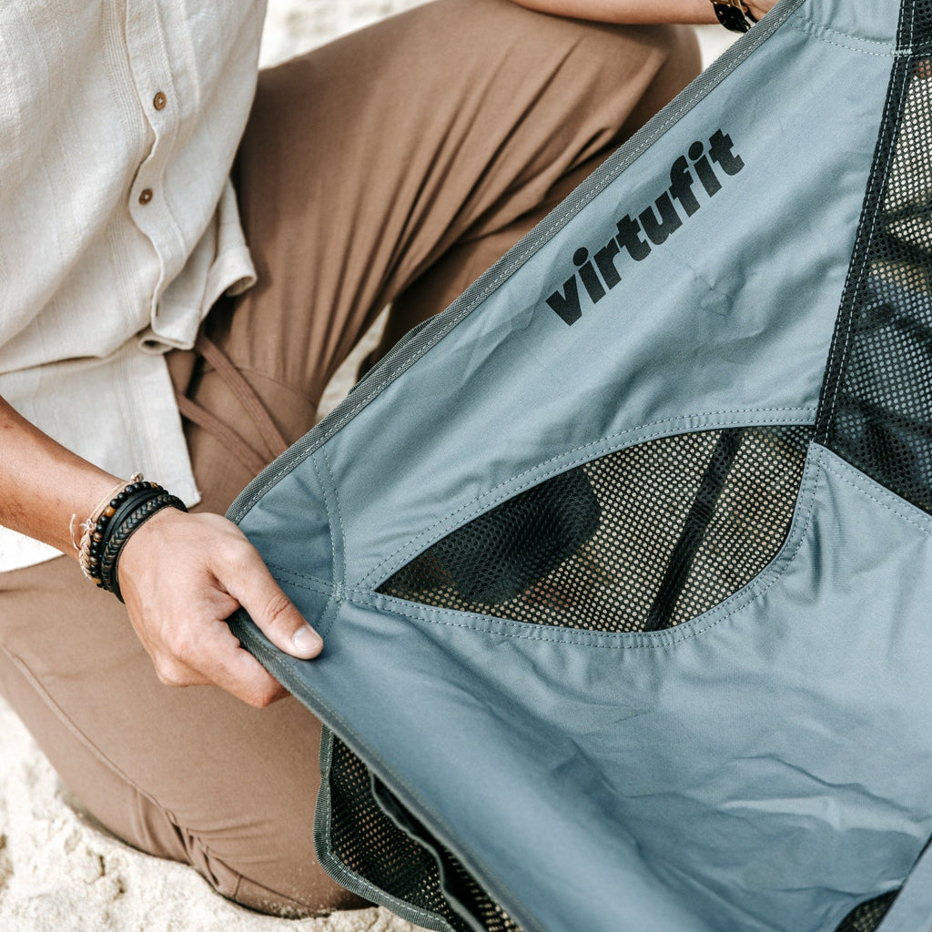 VirtuFit Camping Stoel Compact - Strandstoel - Opvouwbaar - Zwart - Detail