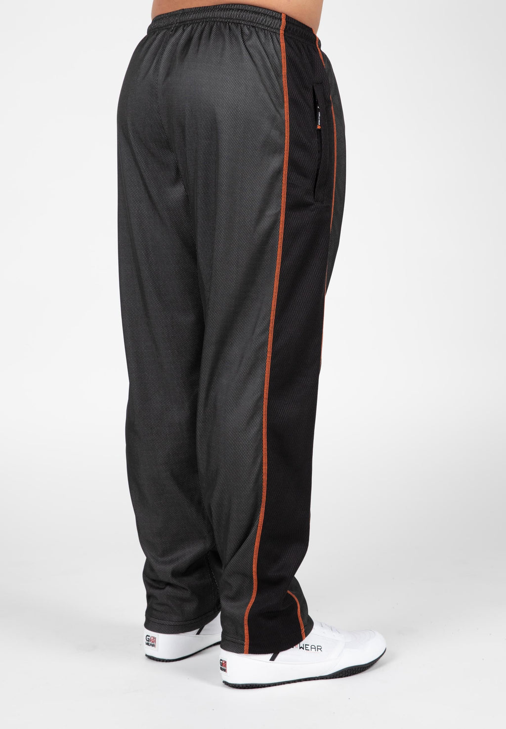 Gorilla Wear Wallace Mesh Pants - Grijs/Oranje - Detail