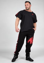 Gorilla Wear Buffalo Old School Workout T-Shirt - Zwart/Rood - Detail